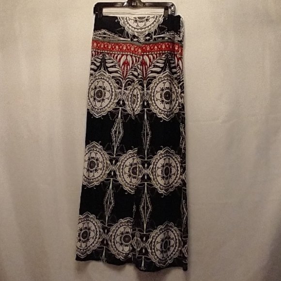 Everyday Knit Palazzo Pants L-XL Lounge Wear Multicolored Wide Leg High Rise - Picture 1 of 5